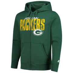 Green Bay Packers Starter Distressed Classic Full-Zip Hoodie | NFL Online
