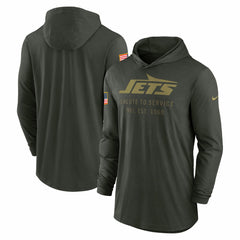 New York Jets 2025 Salute to Service Sideline Dri-FIT Lightweight Hooded Pullover | NFL New