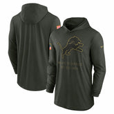 Detroit Lions 2025 Salute to Service Sideline Dri-FIT Lightweight Hooded Pullover | NFL Sale