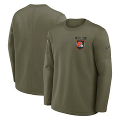 Cleveland Browns 2025 Salute to Service Sideline Coaches Therma-FIT Long Sleeve Shirt | NFL Online