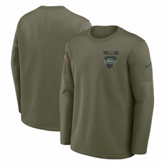 New York Jets 2025 Salute to Service Sideline Coaches Therma-FIT Long Sleeve Shirt | NFL Discount