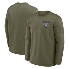 Las Vegas Raiders 2025 Salute to Service Sideline Coaches Therma-FIT Long Sleeve Shirt | NFL Outlet