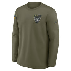 Las Vegas Raiders 2025 Salute to Service Sideline Coaches Therma-FIT Long Sleeve Shirt | NFL Outlet