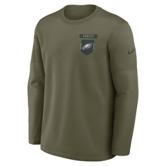 Philadelphia Eagles 2025 Salute to Service Sideline Coaches Therma-FIT Long Sleeve Shirt | NFL On sale