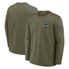 Seattle Seahawks 2025 Salute to Service Sideline Coaches Therma-FIT Long Sleeve Shirt | NFL Online