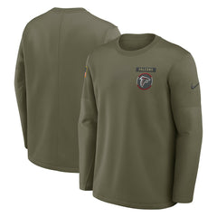 Atlanta Falcons 2025 Salute to Service Sideline Coaches Therma-FIT Long Sleeve Shirt | NFL Hot
