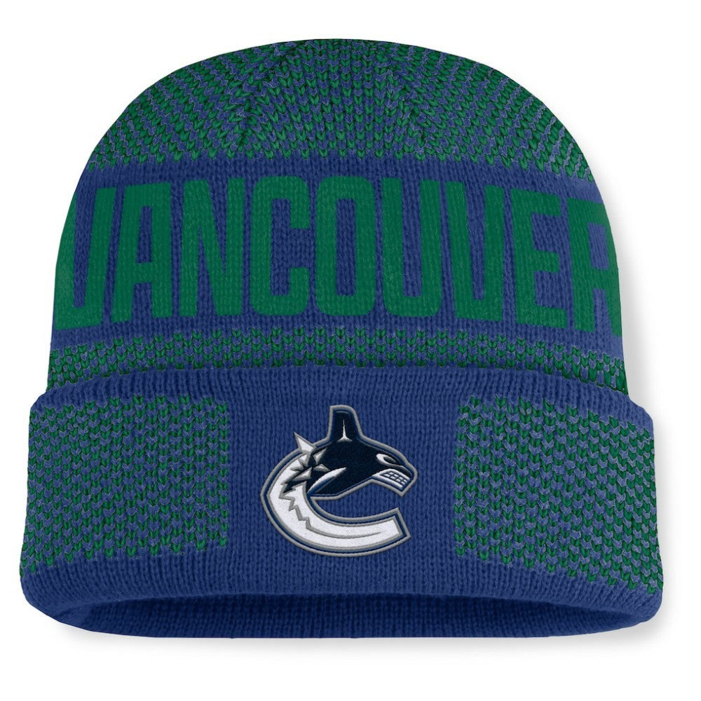 Vancouver Canucks Fanatics Fundamentals Shelter Cuffed Knit Hat - NHL Hats