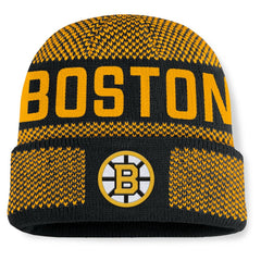 Boston Bruins Fanatics Fundamentals Shelter Cuffed Knit Hat - NHL Hats