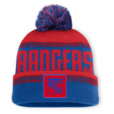 New York Rangers Fanatics Fundamentals Thrive Cuffed Knit Hat with Pom - NHL Hats