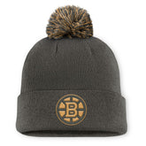 Boston Bruins Fanatics Authentic Pro Military Appreciation Cuffed Knit Hat with Pom - NHL Hats