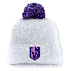 Vegas Golden Knights Fanatics Authentic Pro Hockey Fights Cancer Cuffed Knit Hat with Pom - NHL Hats