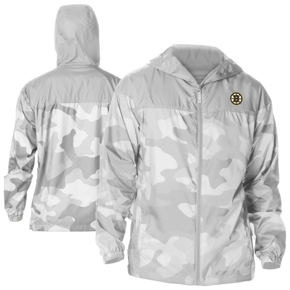 Boston Bruins Columbia Camo Flash Challenger Omni-Shade Full-Zip Hoodie Windbreaker - NHL Hoodies
