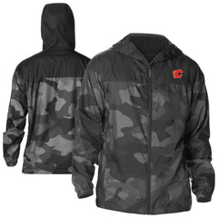 Calgary Flames Columbia Camo Flash Challenger Omni-Shade Full-Zip Hoodie Windbreaker - NHL Hoodies