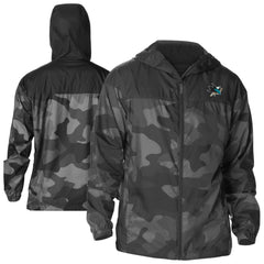 San Jose Sharks Columbia Camo Flash Challenger Omni-Shade Full-Zip Hoodie Windbreaker - NHL Hoodies