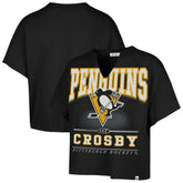 Sidney Crosby Pittsburgh Penguins '47 Women's Elation Name & Number Oversized Notch Neck T-Shirt - NHL T-shirts