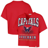 Alexander Ovechkin Washington Capitals '47 Women's Elation Name & Number Oversized Notch Neck T-Shirt - NHL T-shirts