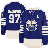 Connor McDavid Edmonton Oilers '47 Player Name & Number Sweep Check Eternal Lacer Sweatshirt - NHL Sweatshirts