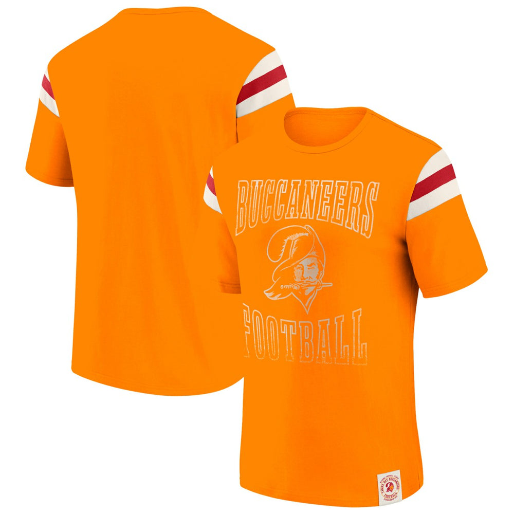 Tampa Bay Buccaneers Darius Rucker Collection Distressed Throwback Shoulder Stripe T-Shirt | NFL Near me