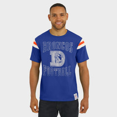 Denver Broncos Darius Rucker Collection Distressed Throwback Shoulder Stripe T-Shirt | NFL US