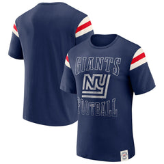 New York Giants Darius Rucker Collection Distressed Throwback Shoulder Stripe T-Shirt | NFL Online