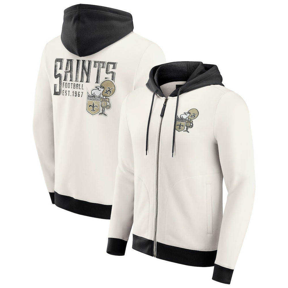 New Orleans Saints Darius Rucker Collection Distressed Graphics Full-Zip Hoodie | NFL Sale