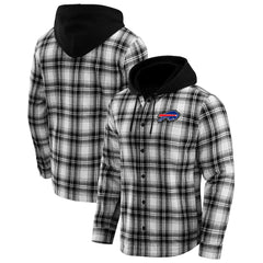 Buffalo Bills NFL x Darius Rucker Collection Plaid Flannel Quilted Full-Snap Hooded Shacket | NFL Sale
