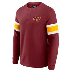 Washington Commanders Darius Rucker Collection Waffle-Knit Raglan Long Sleeve Henley T-Shirt | NFL Sale