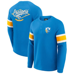 Los Angeles Chargers Darius Rucker Collection Waffle-Knit Raglan Long Sleeve Henley T-Shirt | NFL On sale