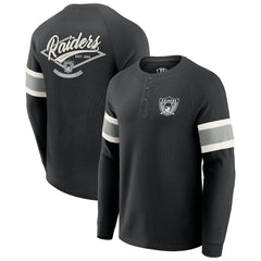 Las Vegas Raiders Darius Rucker Collection Waffle-Knit Raglan Long Sleeve Henley T-Shirt | NFL On sale