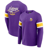 Minnesota Vikings Darius Rucker Collection Waffle-Knit Raglan Long Sleeve Henley T-Shirt | NFL Online