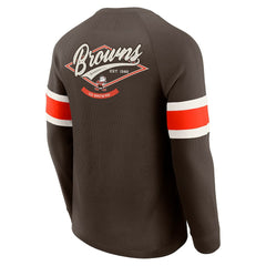 Cleveland Browns Darius Rucker Collection Waffle-Knit Raglan Long Sleeve Henley T-Shirt | NFL New
