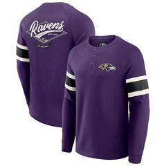 Baltimore Ravens Darius Rucker Collection Waffle-Knit Raglan Long Sleeve Henley T-Shirt | NFL Online