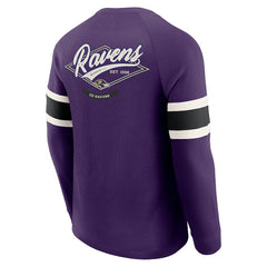 Baltimore Ravens Darius Rucker Collection Waffle-Knit Raglan Long Sleeve Henley T-Shirt | NFL Online