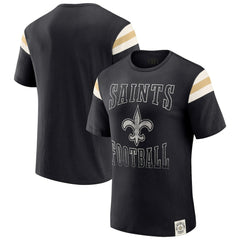 New Orleans Saints Darius Rucker Collection Football Stripe Sleeve T-Shirt | NFL Discount