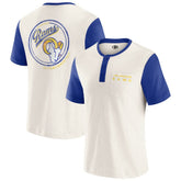 Los Angeles Rams Darius Rucker Collection Henley Colorblock Slub Pocket T-Shirt | NFL On sale