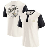 New Orleans Saints Darius Rucker Collection Henley Colorblock Slub Pocket T-Shirt | NFL Online