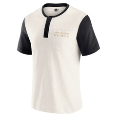 New Orleans Saints Darius Rucker Collection Henley Colorblock Slub Pocket T-Shirt | NFL Online