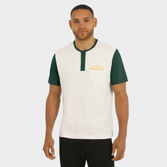 Green Bay Packers Darius Rucker Collection Henley Colorblock Slub Pocket T-Shirt | NFL US