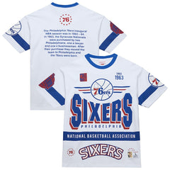 White Philadelphia 76ers Unisex Hardwood Classics Vintage Team Origins Premium T-Shirt | NBA