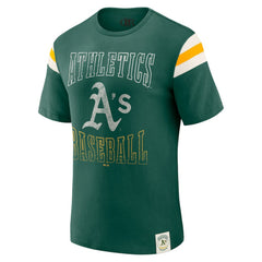Athletics Darius Rucker Collection by Fanatics Distressed Sleeve Stripe T-Shirt - MLB T-shirts