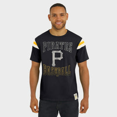 Pittsburgh Pirates Darius Rucker Collection by Fanatics Distressed Sleeve Stripe T-Shirt - MLB T-shirts