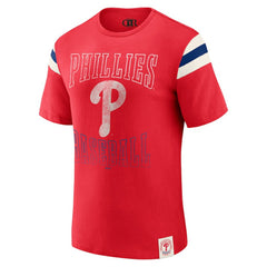 Philadelphia Phillies Darius Rucker Collection by Fanatics Distressed Sleeve Stripe T-Shirt - MLB T-shirts