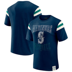 Seattle Mariners Darius Rucker Collection by Fanatics Distressed Sleeve Stripe T-Shirt - MLB T-shirts