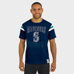 Seattle Mariners Darius Rucker Collection by Fanatics Distressed Sleeve Stripe T-Shirt - MLB T-shirts