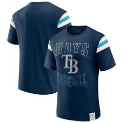 Tampa Bay Rays Darius Rucker Collection by Fanatics Distressed Sleeve Stripe T-Shirt - MLB T-shirts