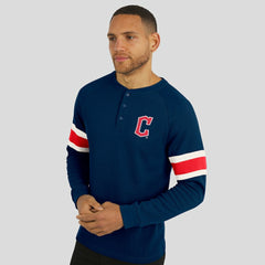 Cleveland Guardians Darius Rucker Collection by Fanatics Waffle-Knit Raglan Long Sleeve Henley T-Shirt - MLB T-shirts