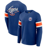 Detroit Tigers Darius Rucker Collection by Fanatics Waffle-Knit Raglan Long Sleeve Henley T-Shirt - MLB T-shirts
