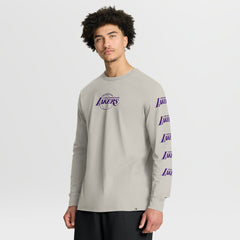 Cream Los Angeles Lakers Crossover Collection Ball Screen Action Premium Long Sleeve T-Shirt | NBA