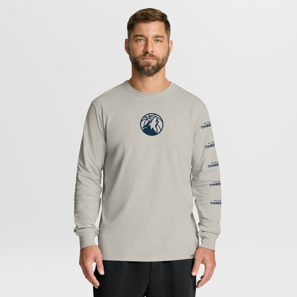 Cream Minnesota Timberwolves Crossover Collection Ball Screen Action Premium Long Sleeve T-Shirt | NBA