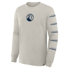 Cream Minnesota Timberwolves Crossover Collection Ball Screen Action Premium Long Sleeve T-Shirt | NBA